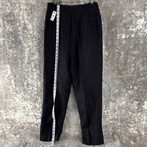 NEW Talbots Size 10 Irish Linen Flat Front Straight Leg Pants Black Zip NWT - Picture 2 of 10